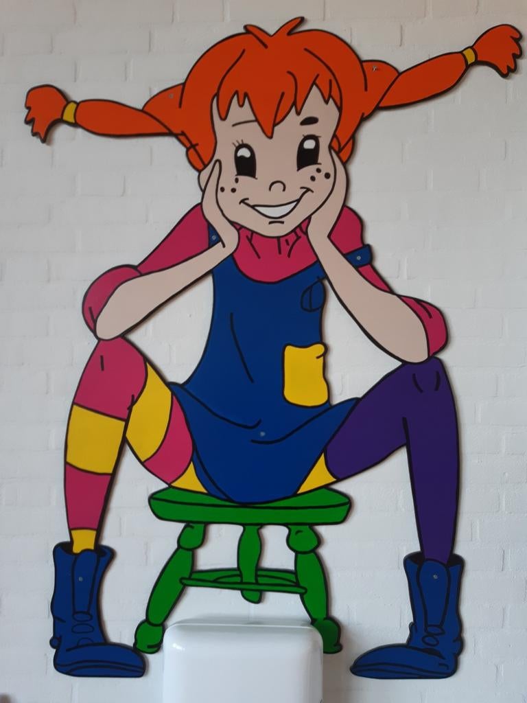 Uniek handgemaakt Pippi Langkous wandbord (80x100 cm), Kinderen en Baby's, Ophalen