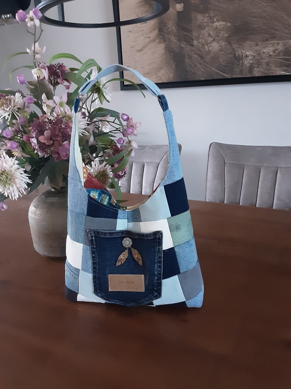 Handgemaakte jeanstas  (spijkertas), Ophalen of Verzenden, Nieuw, Blauw