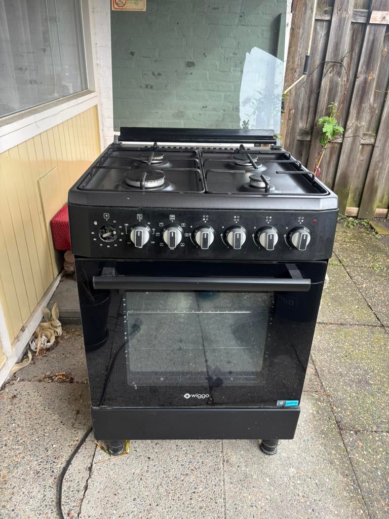 Wiggo Gasfornuis met Oven – WO-E605R(BB) – 60bx60dx90h, Ophalen, Gebruikt, Minder dan 85 cm, 60 cm of meer