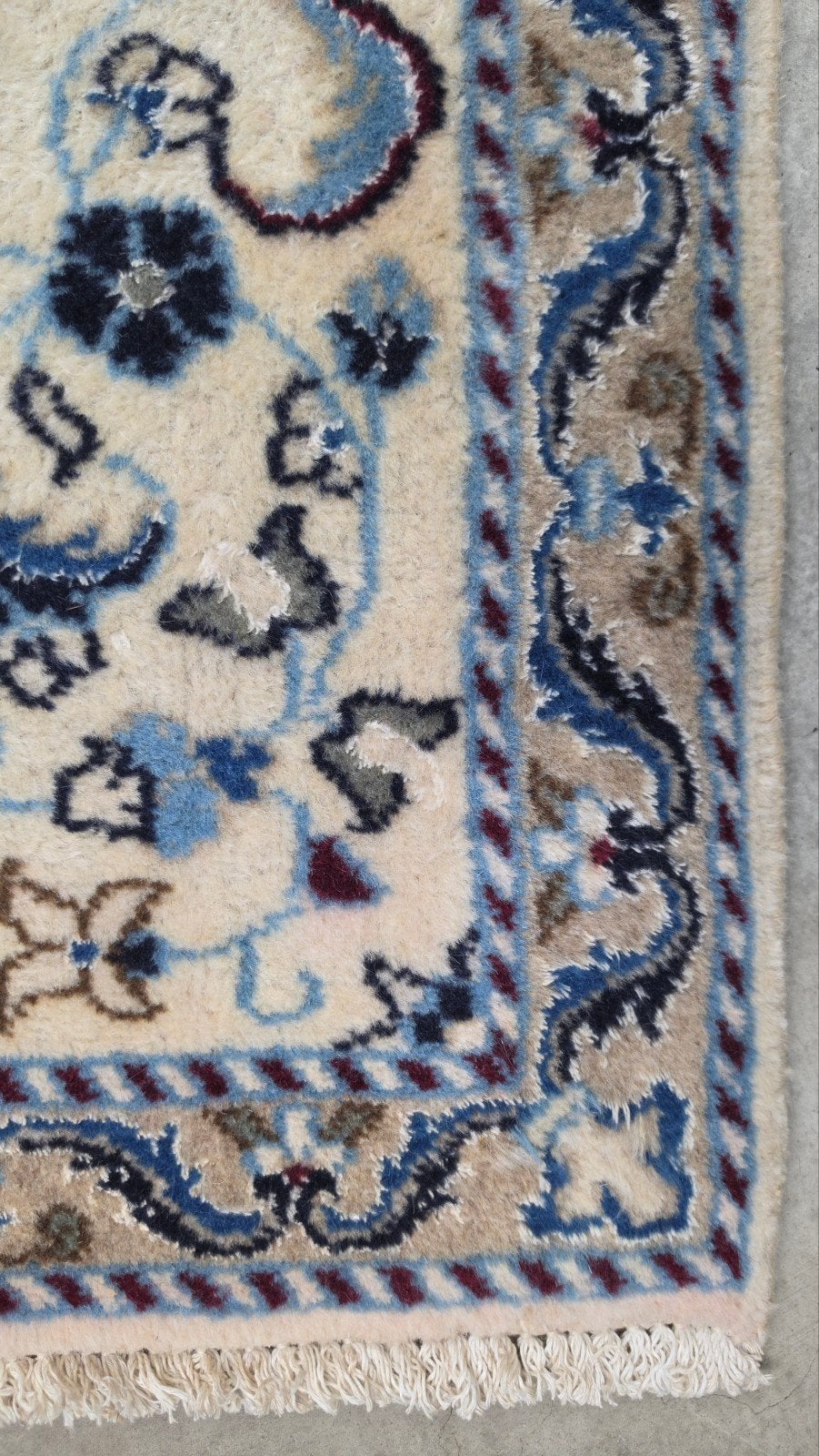Handgeknoopt Perzisch wol Naïn tapijt medallion 65x85cm, Klassiek, Oosters, Traditioneel, Persian, Hype, Gebruikt, 50 tot 100 cm