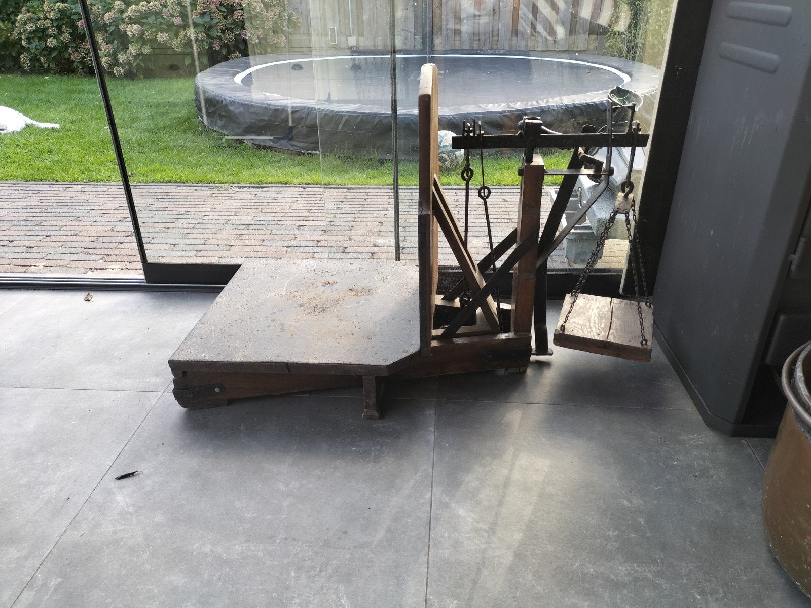 Antieke, Bascule-weegschaal., Ophalen, Gebruikt, Overige typen
