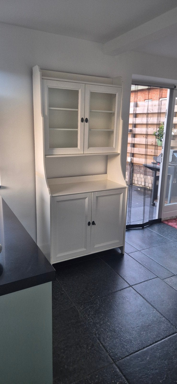 Witte vitrinekast - 194x92x42 cm - veel opbergruimte, Huis en Inrichting, Kasten | Vitrinekasten, Ophalen