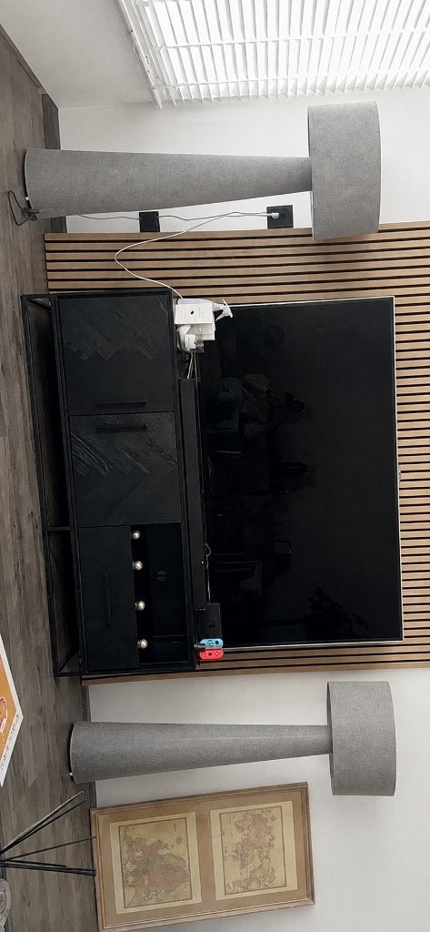 TV meubel Veneta 154 cm - Zwart eiken visgraat, Ophalen, Japandi, 150 tot 200 cm, Eikenhout