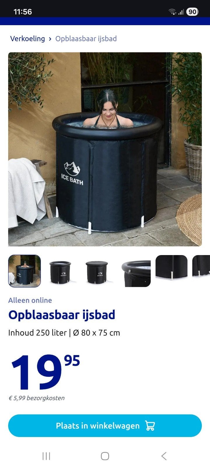 Opblaasbaar ijsbad - Inhoud 250 liter - NIEUW, Ophalen, Minder dan 80 cm, Opblaaszwembad, Rond