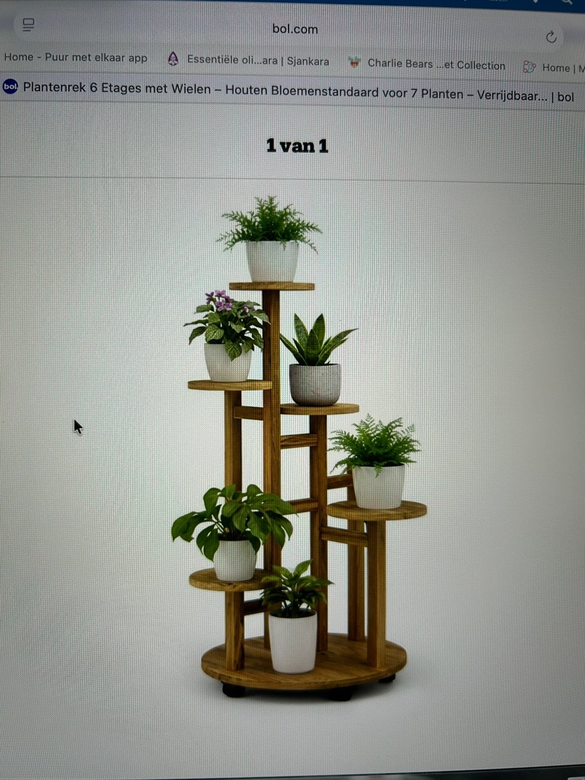 Leuk plantentafeltje, Huis en Inrichting, Ophalen, Minder dan 55 cm, Rond, Nieuw