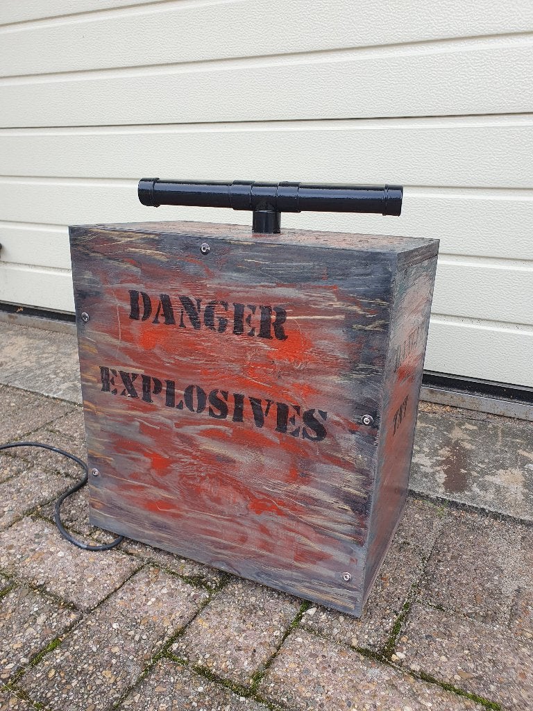 Detonator blastingmachine ontsteker exploder handdynamo, Hobby en Vrije tijd, Ophalen, Gebruikt, Feestartikel, Historisch