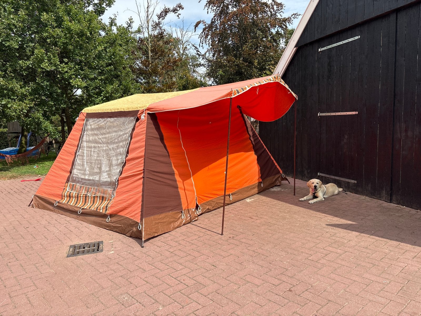 Retro tent - goede gebruikte staat, Caravans en Kamperen, Ophalen, Gebruikt, Tot en met 4
