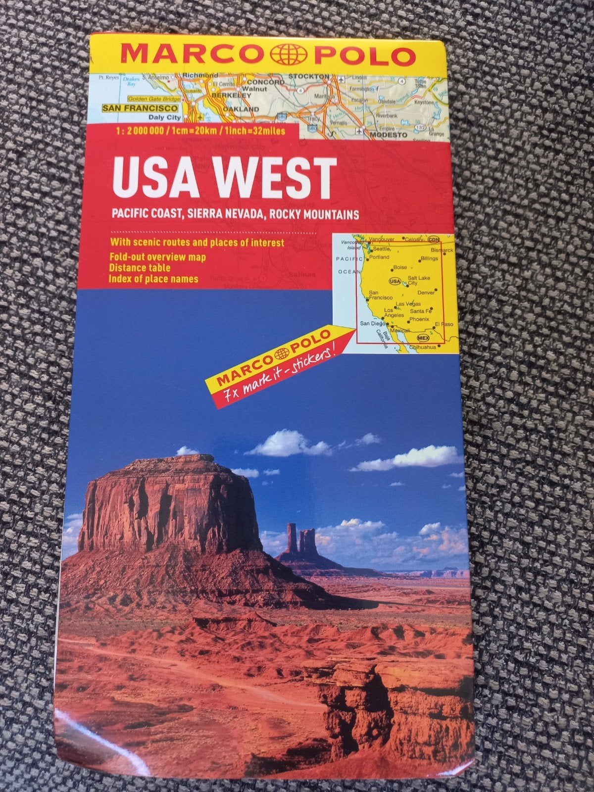 Marco Polo USA West Landkaart - Pacific Coast, Sierra Nevada, Boeken, Overige gebieden, 2000 tot heden, Marco Polo, Ophalen of Verzenden