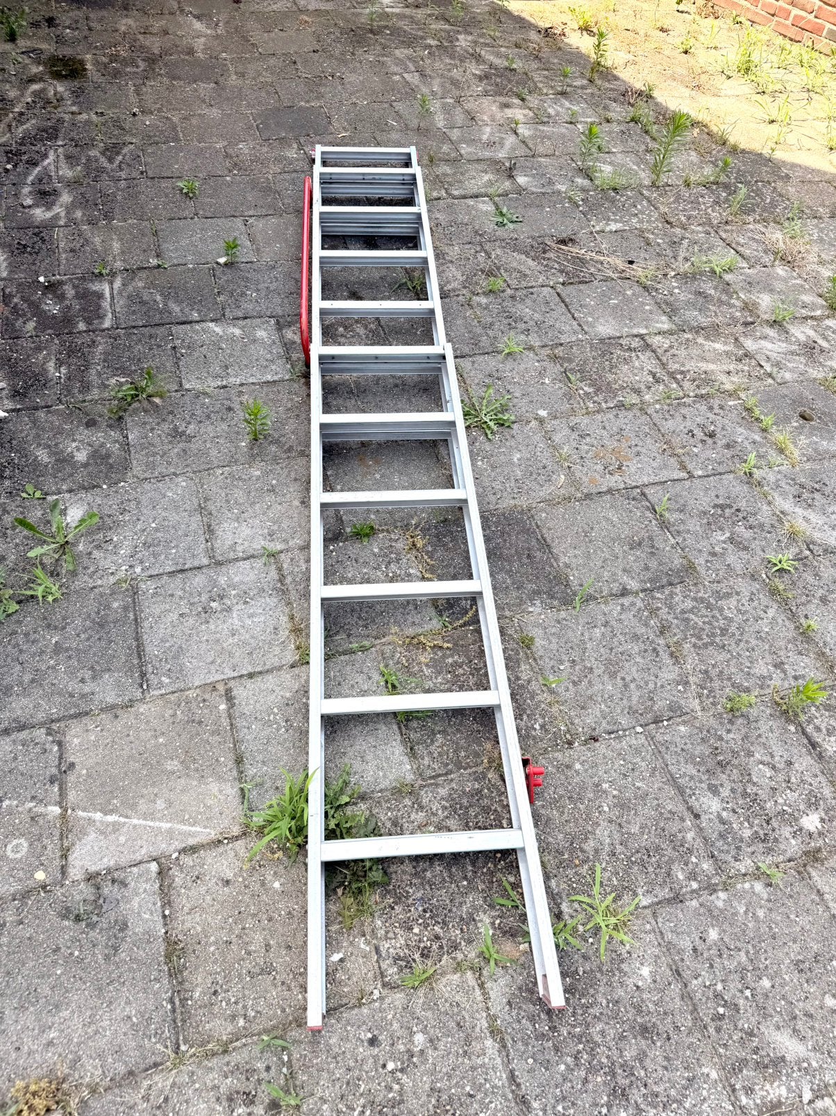 Drie delig inschuifbaar aluminium zolder trap, Doe-het-zelf en Verbouw, Ladders en Trappen, Ophalen, Gebruikt, Trap, Opvouwbaar of Inschuifbaar