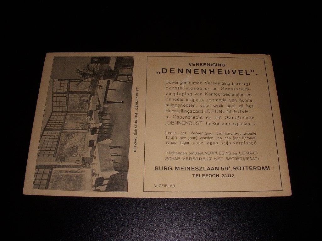 Vloeiblad Herstellingsoord/Sanatorium Dennenheuvel jaren 30, Ophalen of Verzenden, Gebruikt, Gebruiksvoorwerp