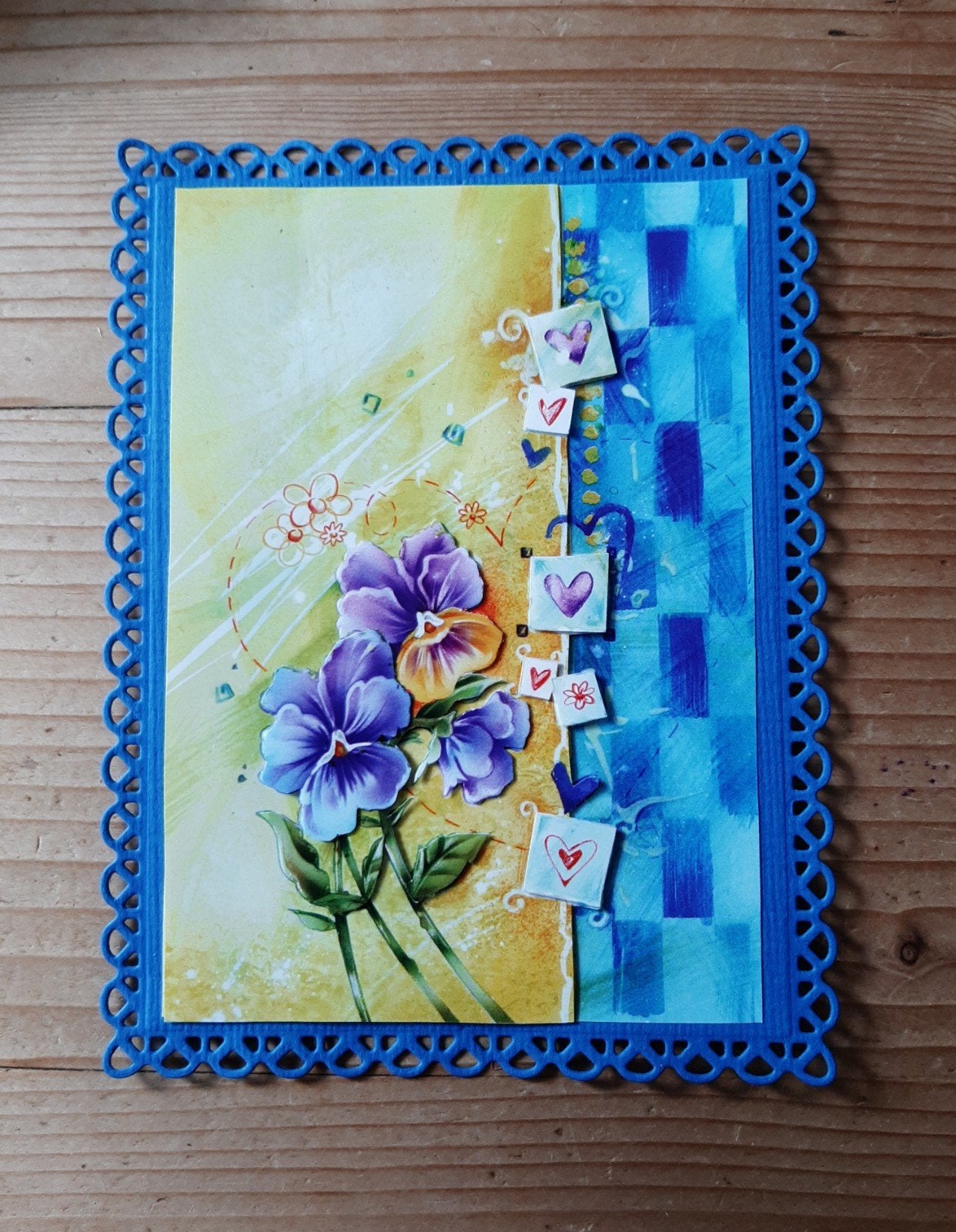 stans kaart opleg met 3d plaatje bloemen, Hobby en Vrije tijd, Kaarten | Zelf maken, Ophalen of Verzenden, Nieuw, Overige thema's