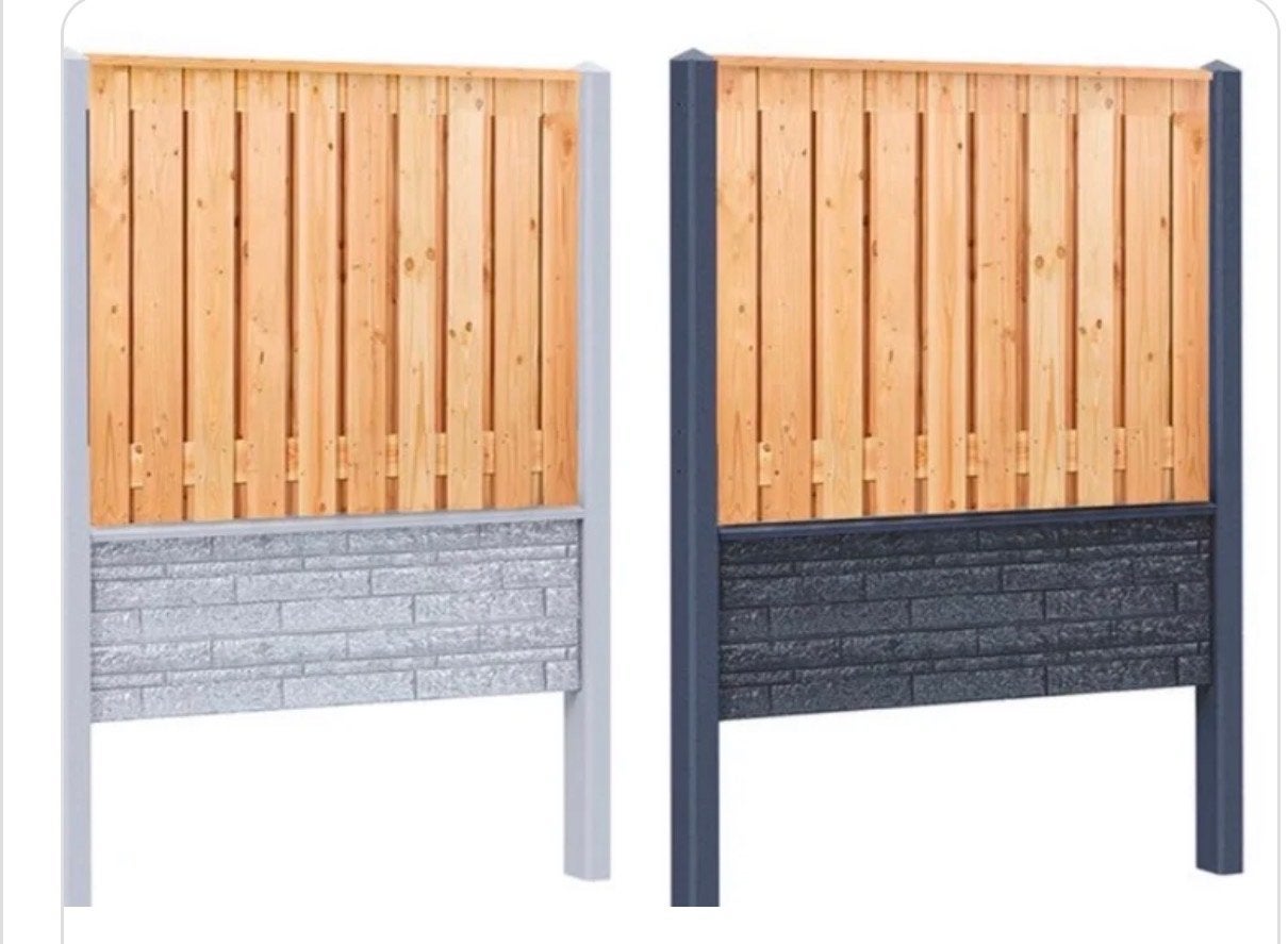 Hout-beton schutting op maat - DHT Drenth Hout & Tuin, Verzenden, Nieuw, Hout