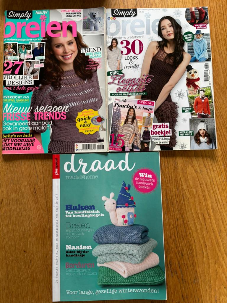 Brei- en haakboeken: Simply Breien & Draad made@home, Ophalen of Verzenden, Gebruikt, Breien of Haken, Patroon of Boek