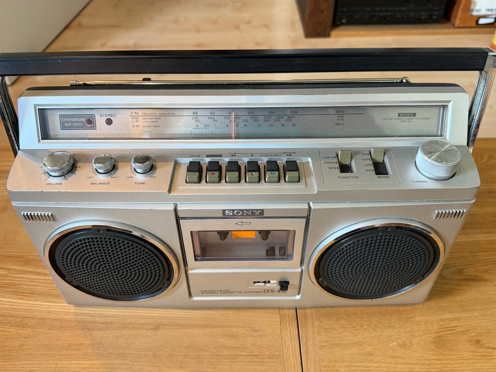 Sony CFS-45L vintage boombox volledig werkend, Ophalen of Verzenden, Zo goed als nieuw