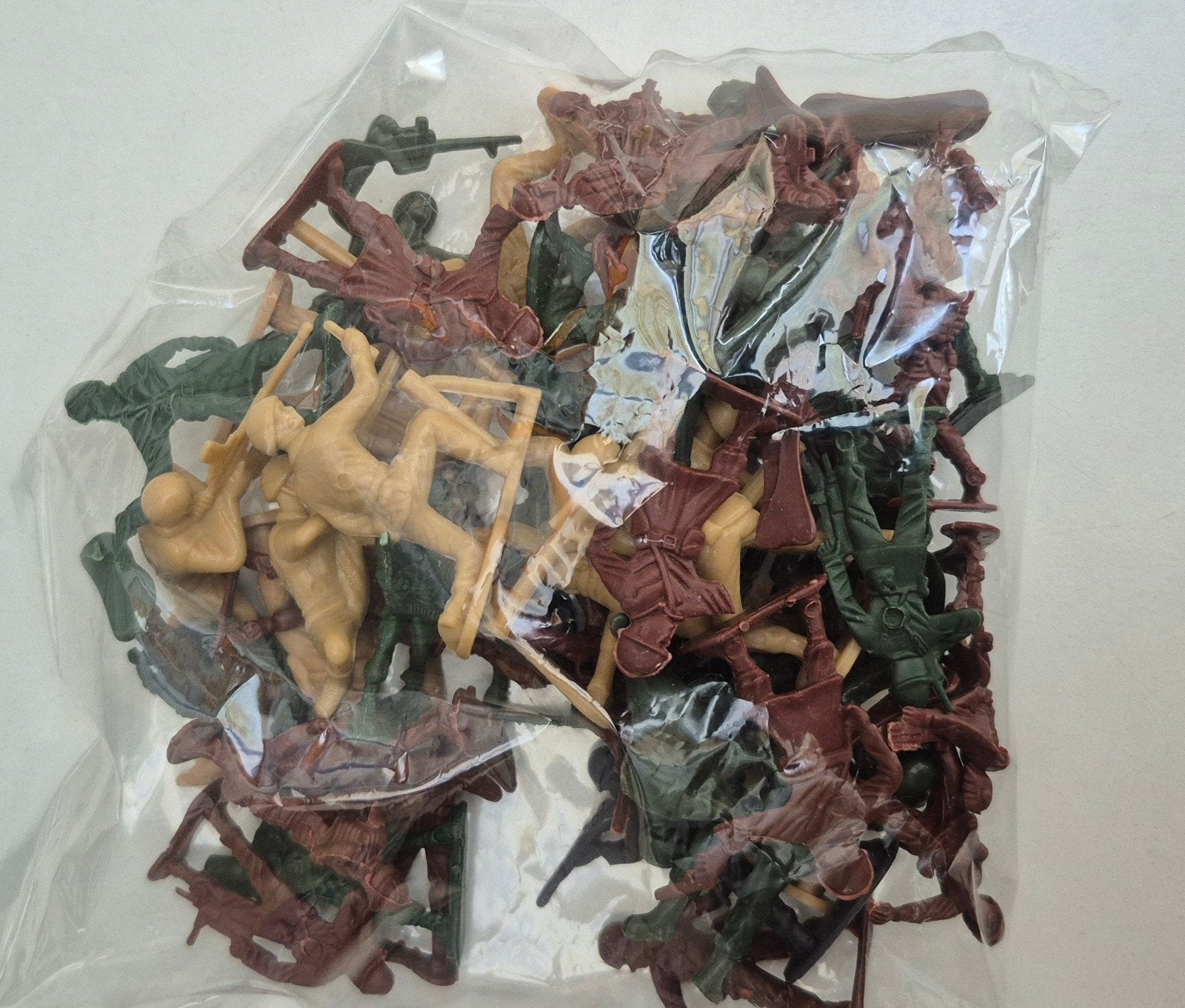 Set van 25 plastic soldaatjes, 5 cm, diverse kleuren, Ophalen of Verzenden