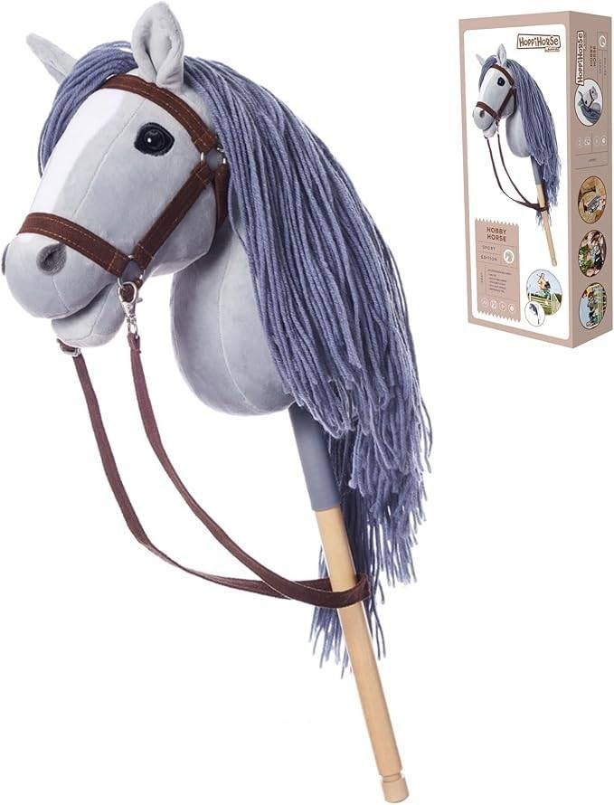 Grijze HoppiHorse met Halster – Compact Formaat A4, Ophalen of Verzenden, Nieuw