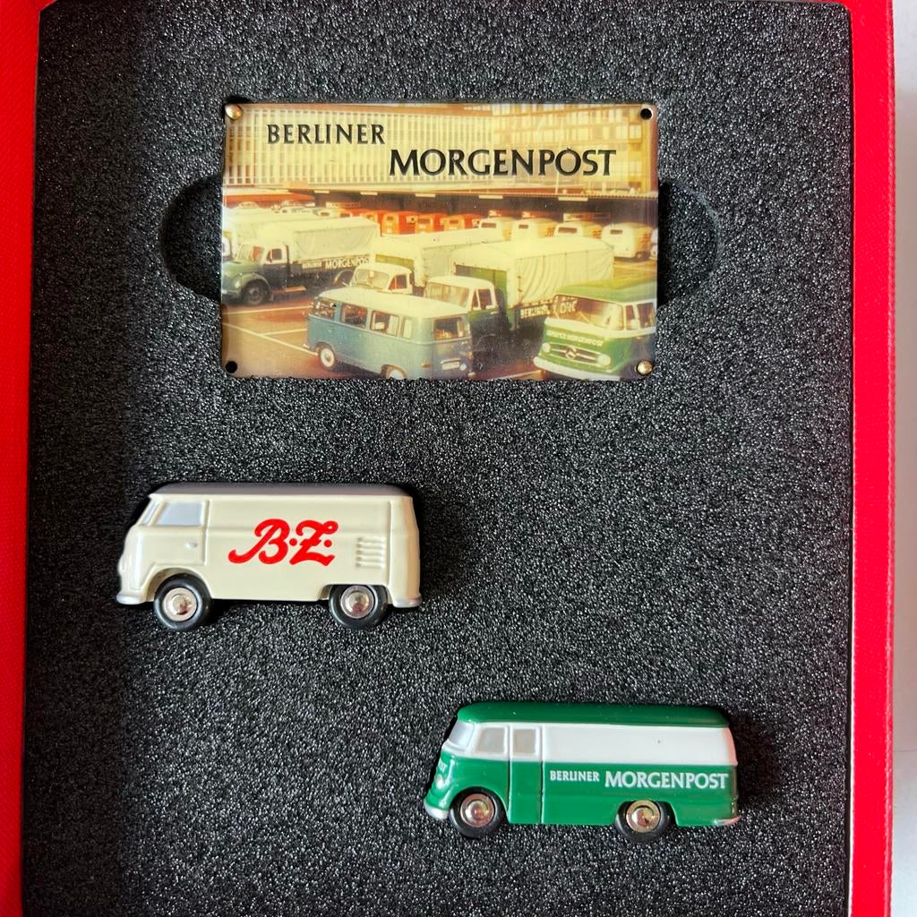 Schuco Piccolo modelauto set Berliner Morgenpost BZ in doos, Ophalen of Verzenden, Zo goed als nieuw, Bus of Vrachtwagen, Schuco