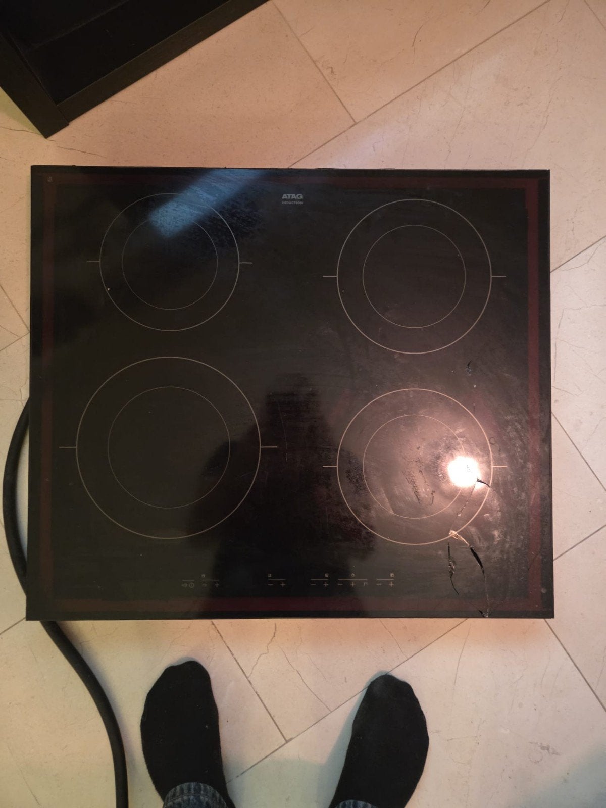DEFECT/Onderdelen - ATAG HI6171TUU/A3 inductiekookplaat, Witgoed en Apparatuur, Ophalen, 4 kookzones, Inbouw, Inductie