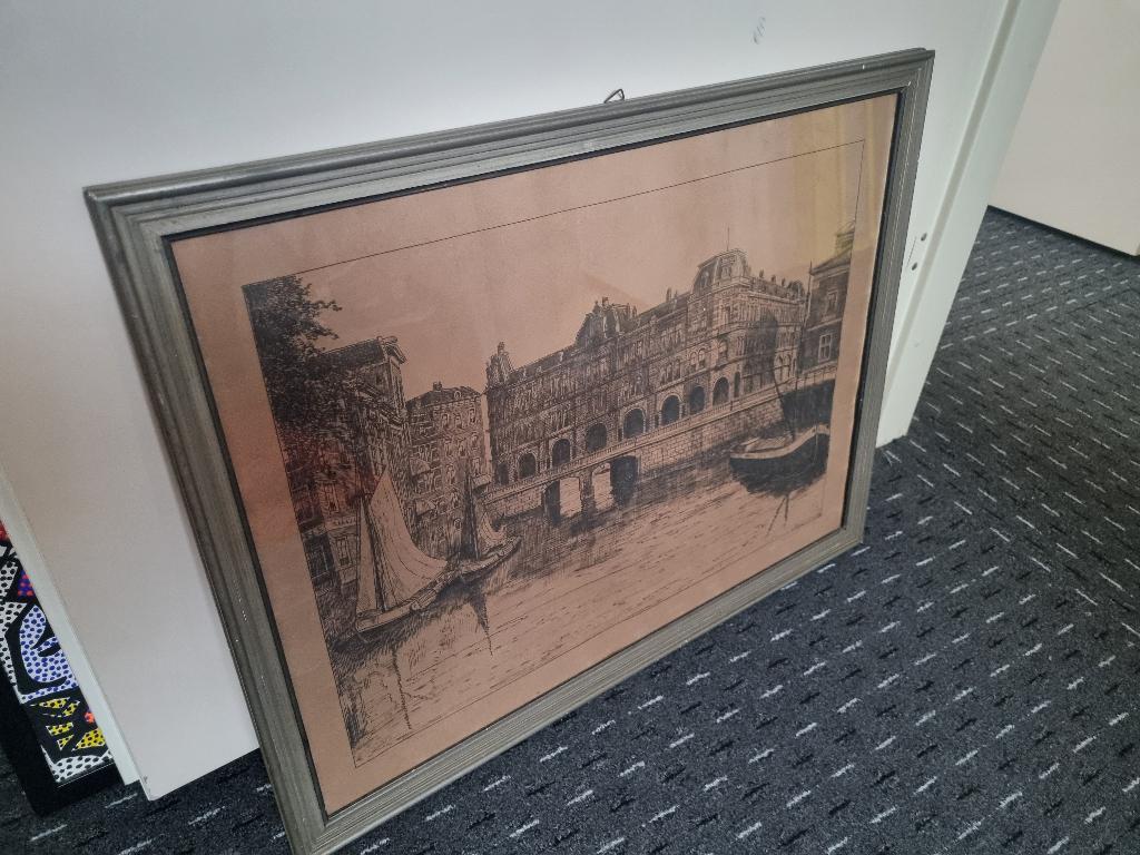 pentekening Rotterdam oude haven Plan C, Antiek en Kunst, Ophalen of Verzenden