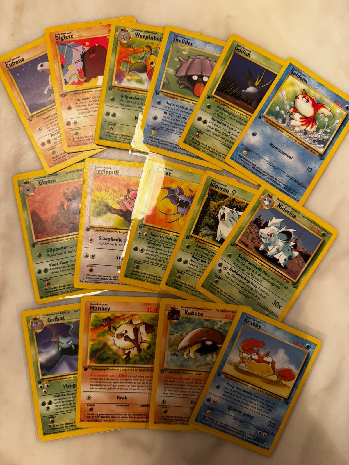 Pokemon base kaarten 1st edition Pokemonkaarten, Ophalen of Verzenden, Zo goed als nieuw, Meerdere kaarten