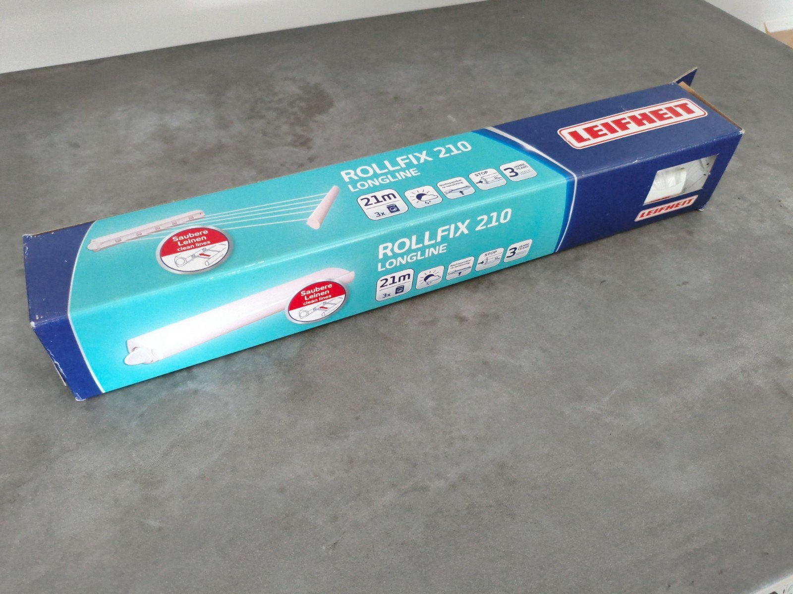 Leifheit Rollfix 210 Longline Waslijn - 21m drooglengte, Ophalen of Verzenden, Nieuw
