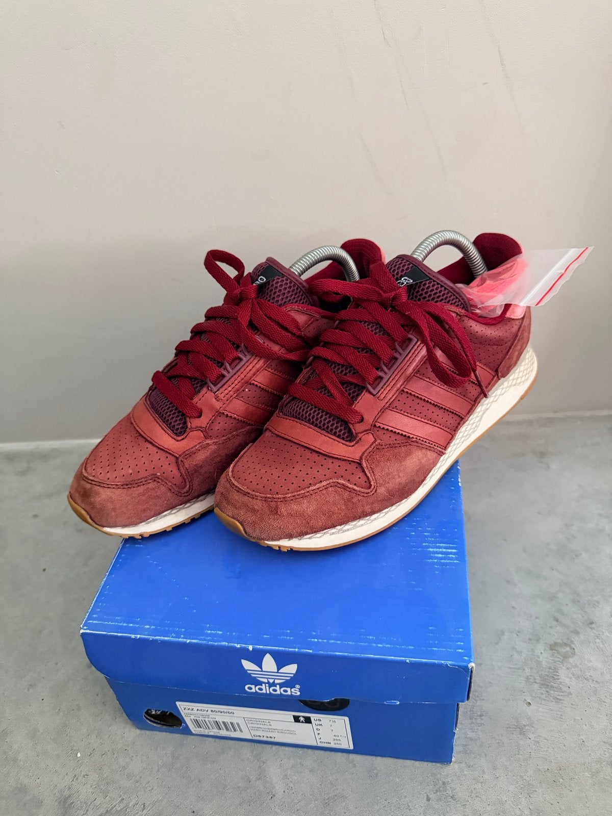 Adidas ZXZ ADV Originals Sneakers - Bordeauxrood, Ophalen of Verzenden, Zo goed als nieuw, Rood, Sneakers of Gympen