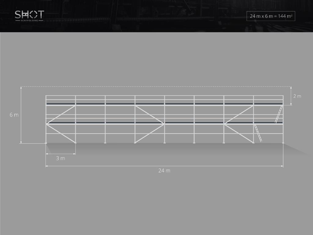 Gevelsteiger Rux | 150 m² | Compleet met alle onderdelen, Verzenden, Nieuw, Gevelsteiger, 5 meter of hoger