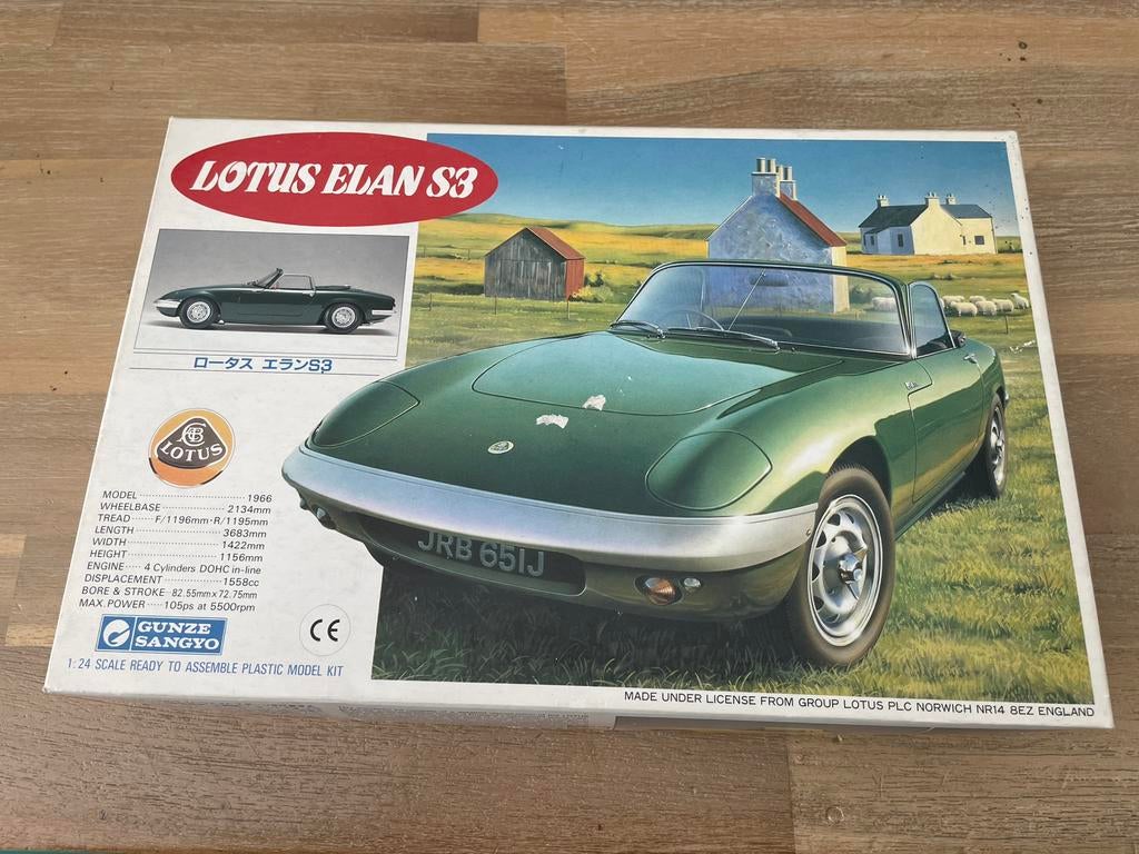 Lotus Elan S3 Gunze Sangyo 1:24, Hobby en Vrije tijd, Modelbouw | Auto's en Voertuigen, Overige merken, Auto, Groter dan 1:32
