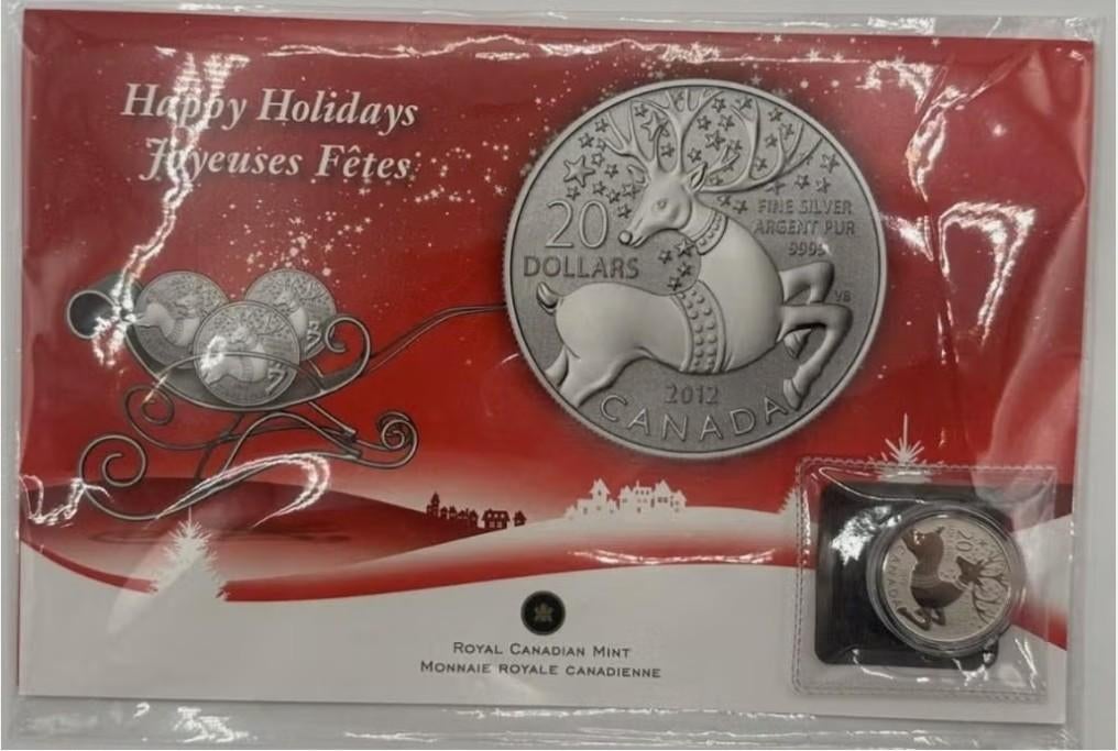 Canada - 20 dollars 2012 - Magical Reindeer - OVP, Postzegels en Munten, Munten | Amerika, Verzenden, Noord-Amerika, Setje, Zilver