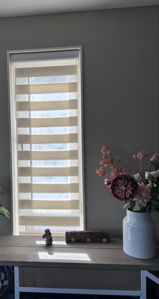 Duorolgordijnen Offwhite, Ophalen, Gebruikt, 100 tot 150 cm, Crème