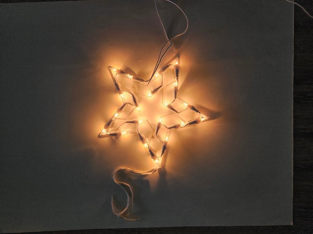 Kerstster verlicht met snoer en stekker ca 19 cm, Ophalen of Verzenden, Zo goed als nieuw