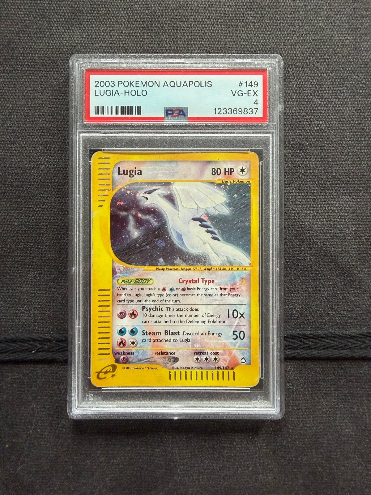 2003 Pokémon Aquapolis Lugia Holo PSA 4 VG-EX #149, Ophalen of Verzenden, Gebruikt, Losse kaart