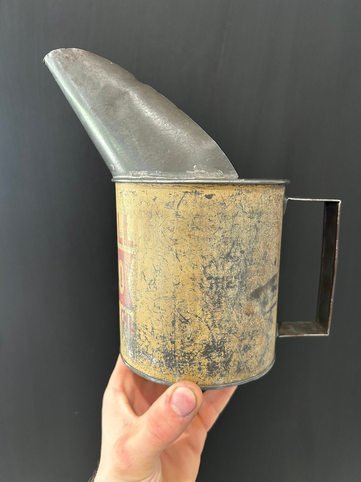 Olieblik olie blik oil can oliekan Shell X100 vintage mancav, Verzamelen, Ophalen of Verzenden, Zo goed als nieuw, Overige