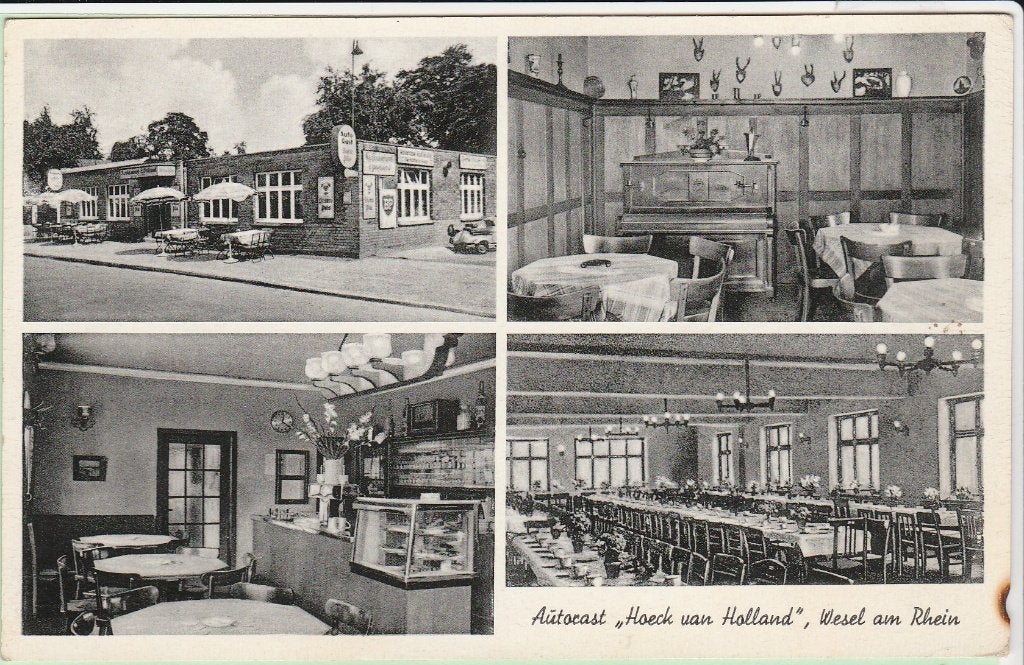 Wesel am Rhein (D) Autorast Hoeck van Holland -Emaille bord, Ophalen, Voor 1920, Frankrijk