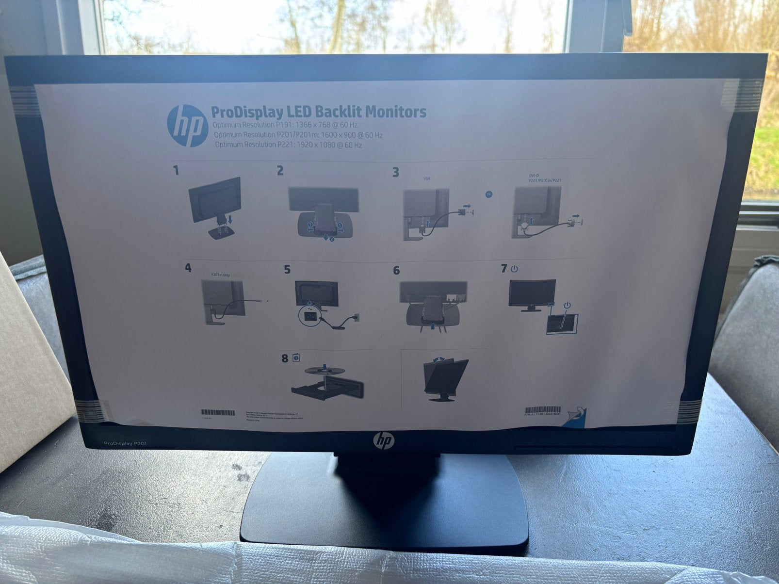 HP Monitor 20 inch, Ophalen, Nieuw, 60 Hz of minder