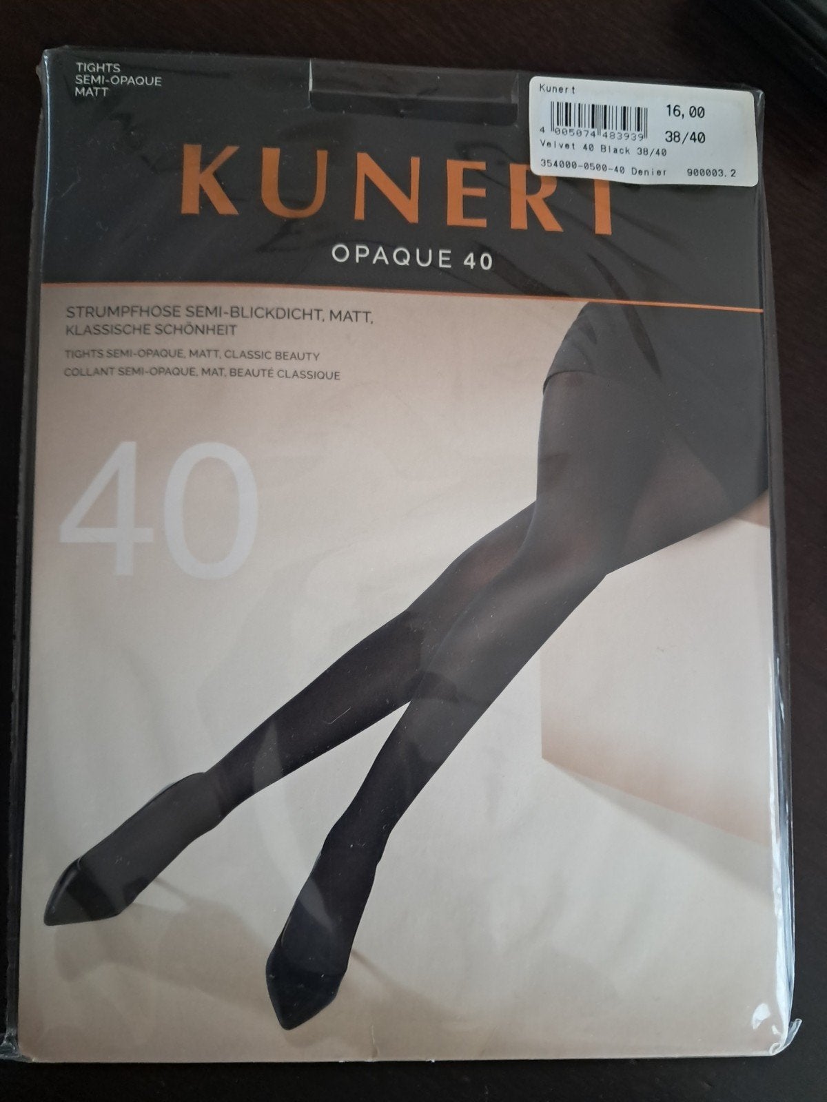 Kunert opaque 40 panty zwart 38-40, Zwart, Nieuw, Overige maten, Ophalen of Verzenden