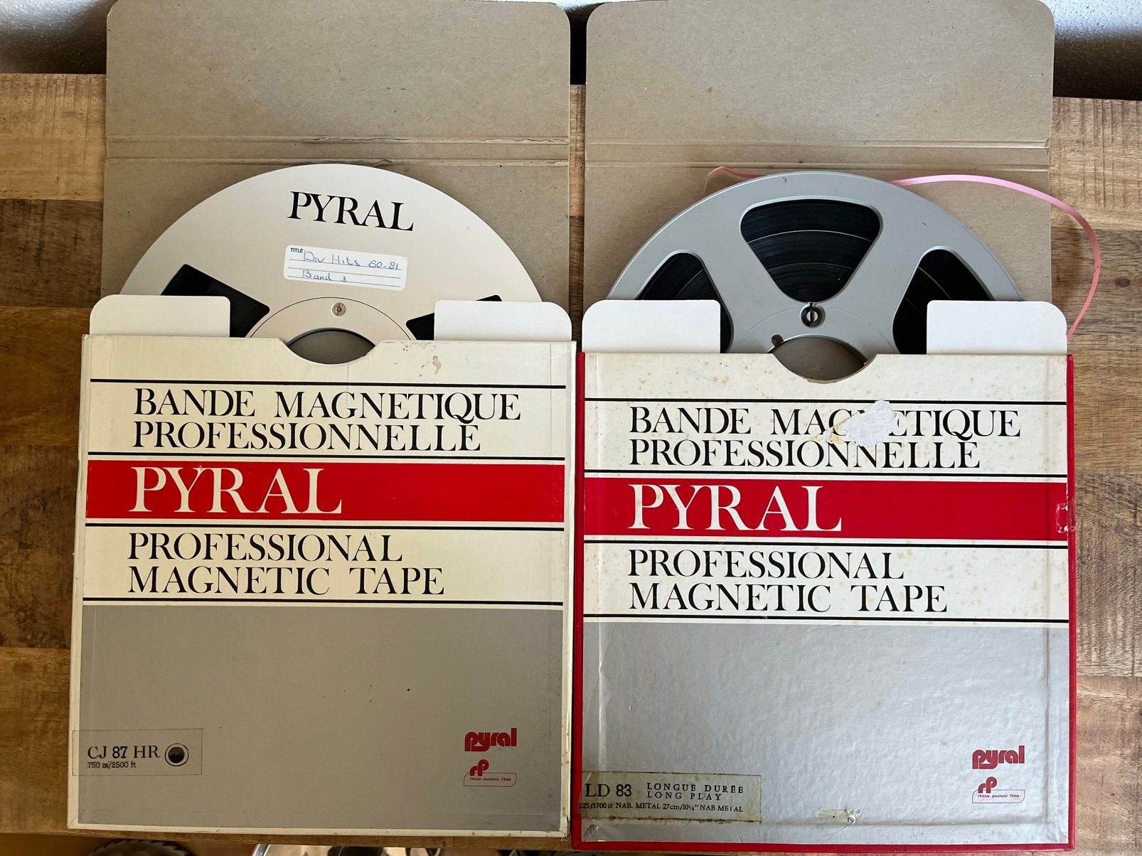 2x Pyral professionele magnetische bandrecorder tape, Ophalen of Verzenden, Onderdeel
