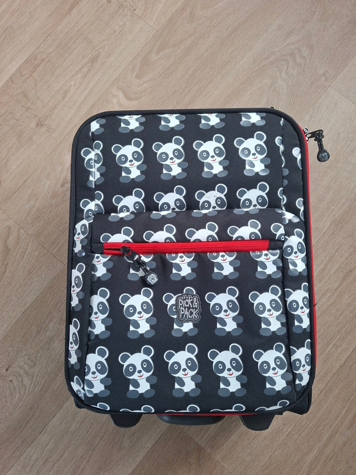 Pick & Pack Kinderkoffer Panda - Rood/Zwart, Ophalen, Overige materialen, Wieltjes, Gebruikt