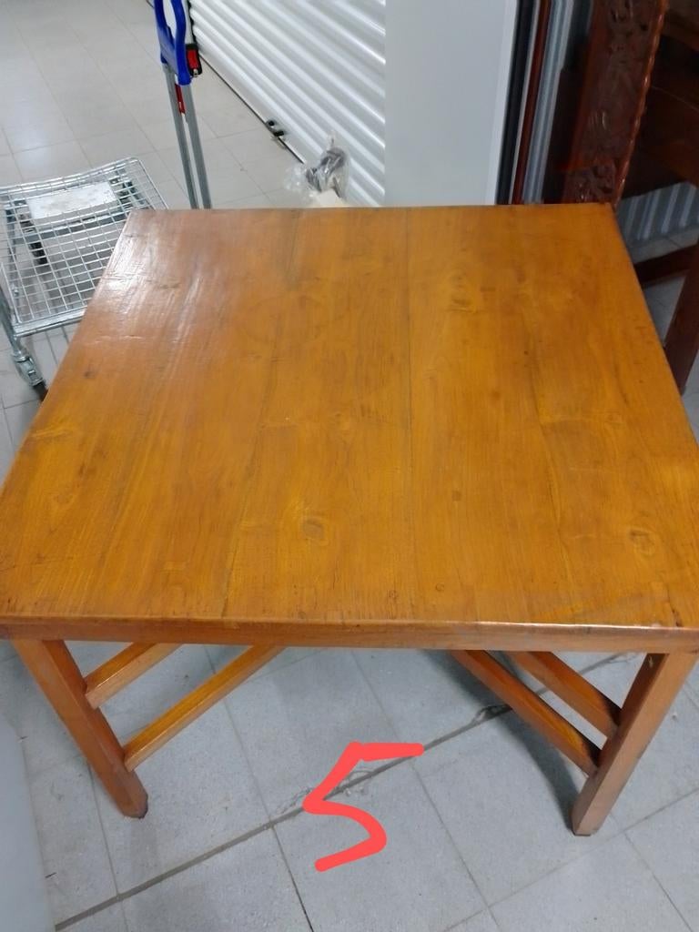 Teak Eet tafel klein voor 4 pers. Inklapbaar., Antiek en Kunst, Antiek | Meubels | Tafels, Ophalen