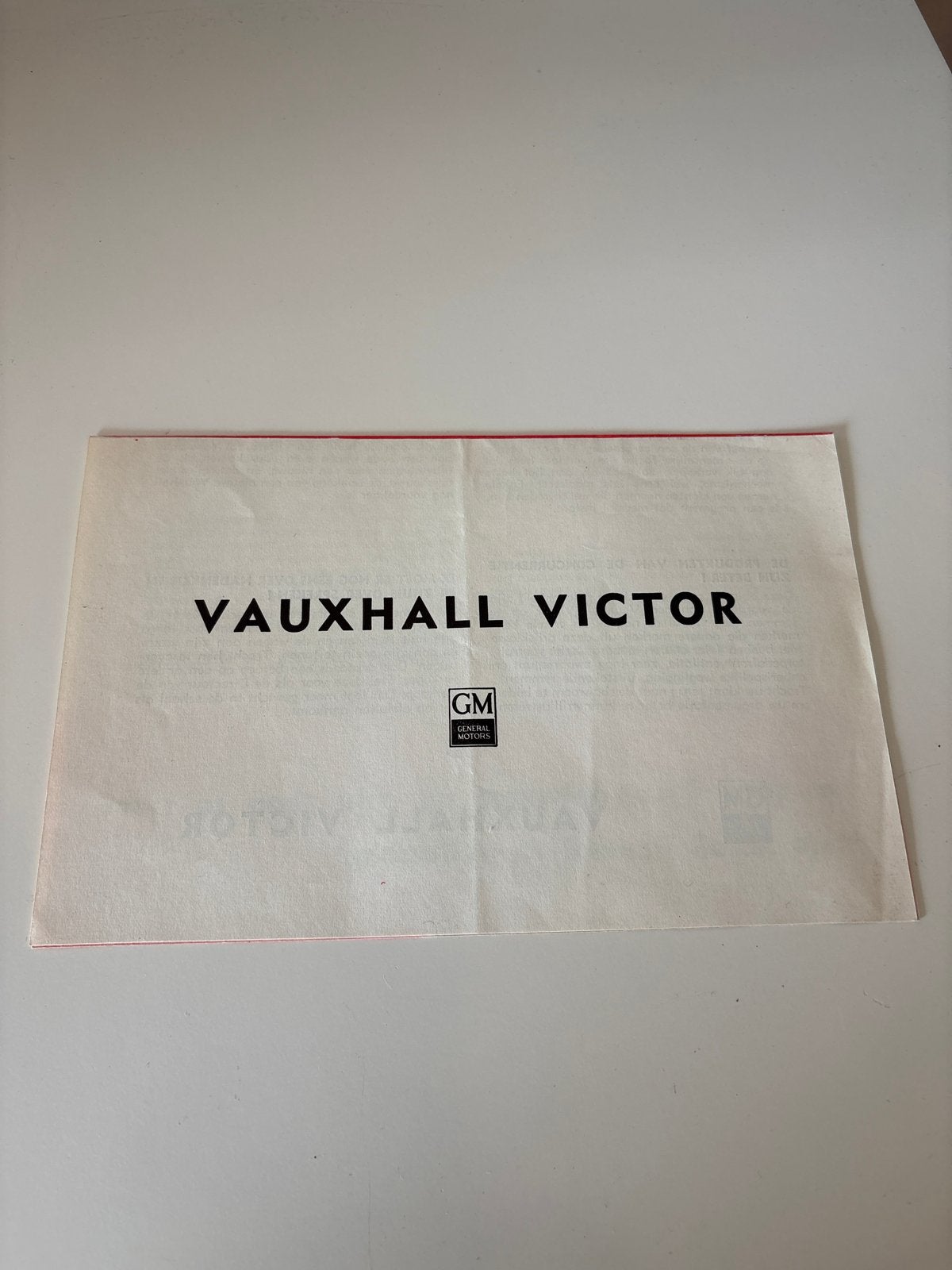 Vauxhall Victor Folder - Vintage Auto Document, Ophalen of Verzenden