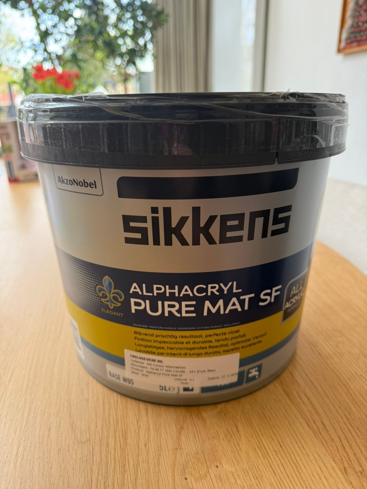 Sikkens alphacryl pure mat sf muurverf 10L - china clay mid, Ophalen, Zo goed als nieuw