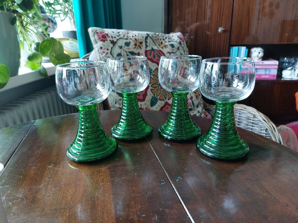 Vintage wijnglazen, Antiek en Kunst, Antiek | Glas en Kristal, Ophalen of Verzenden