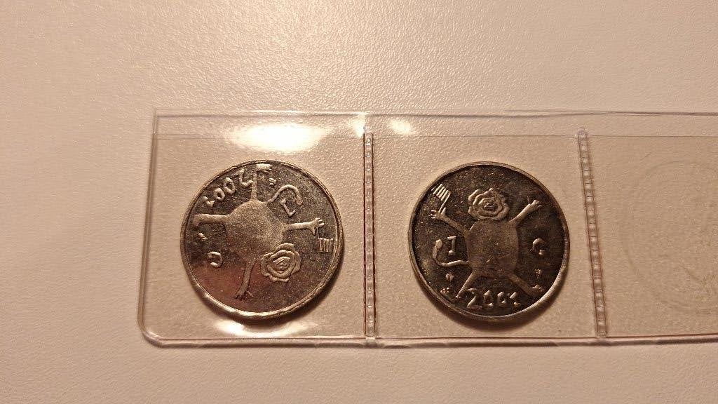 Guldens 2001 2x, Ophalen of Verzenden, Koningin Beatrix, 1 gulden, Losse munt
