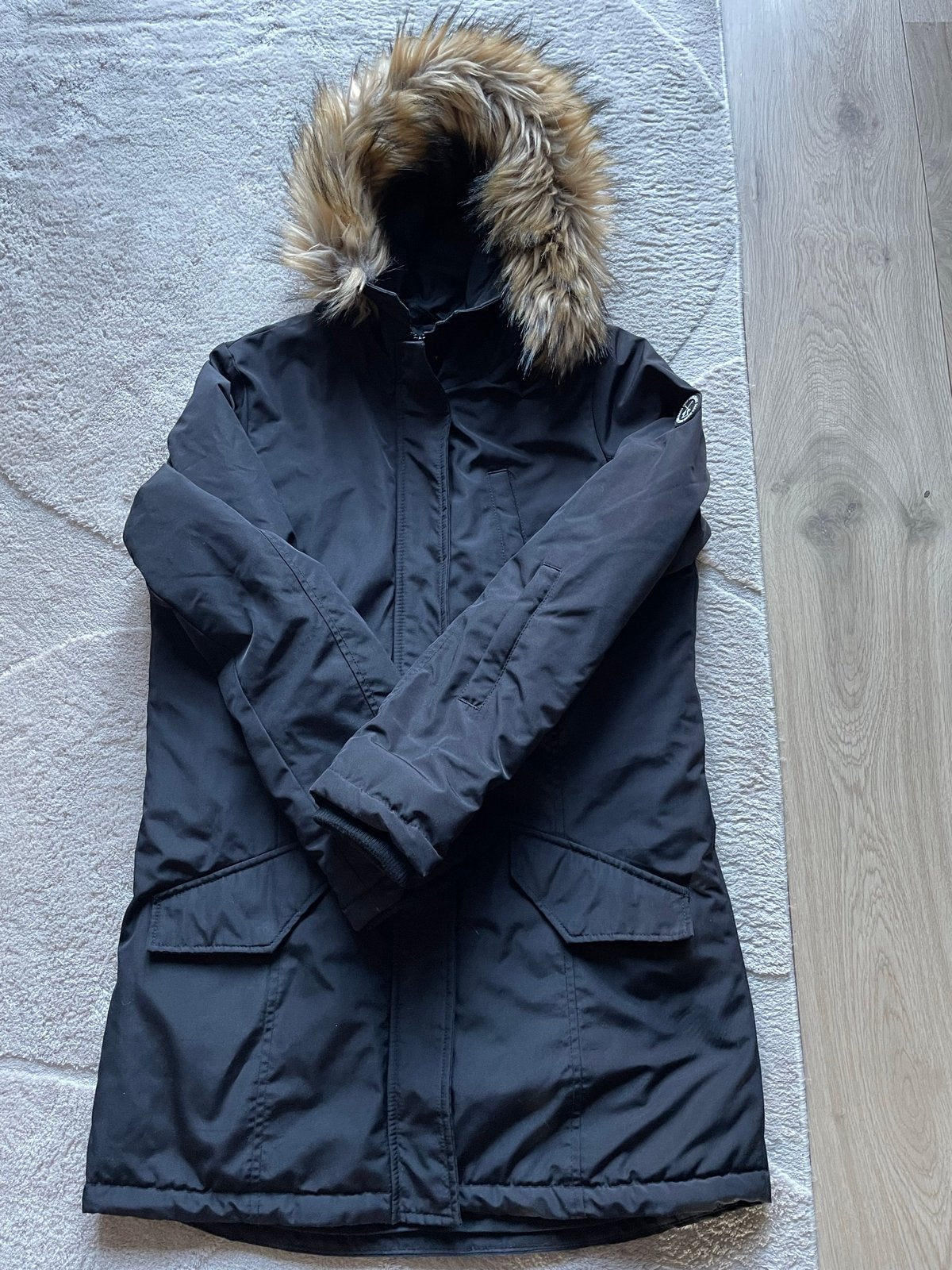 Cars Jeans winterjas met bontkraag - Maat S, Ophalen of Verzenden, Zo goed als nieuw, Maat 36 (S), Zwart