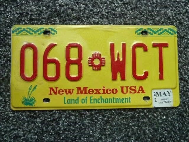 Kentekenplaat licenseplate New Mexico USA, Verzenden, Gebruikt, Auto's