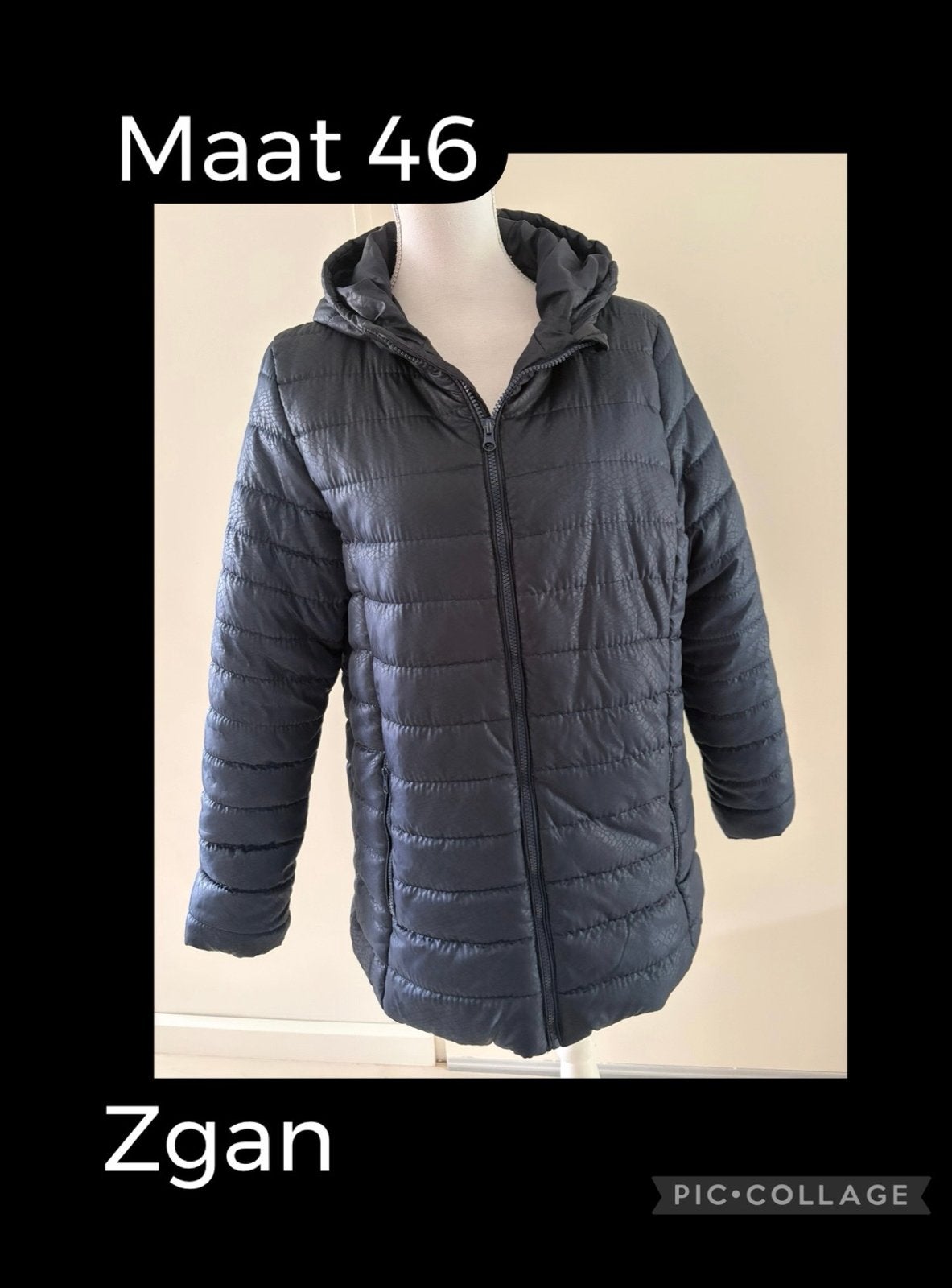 Mooie gewatteerde jas, maat 46, zo goed als nieuw, Ophalen of Verzenden, Zo goed als nieuw, Maat 46/48 (XL) of groter, Blauw