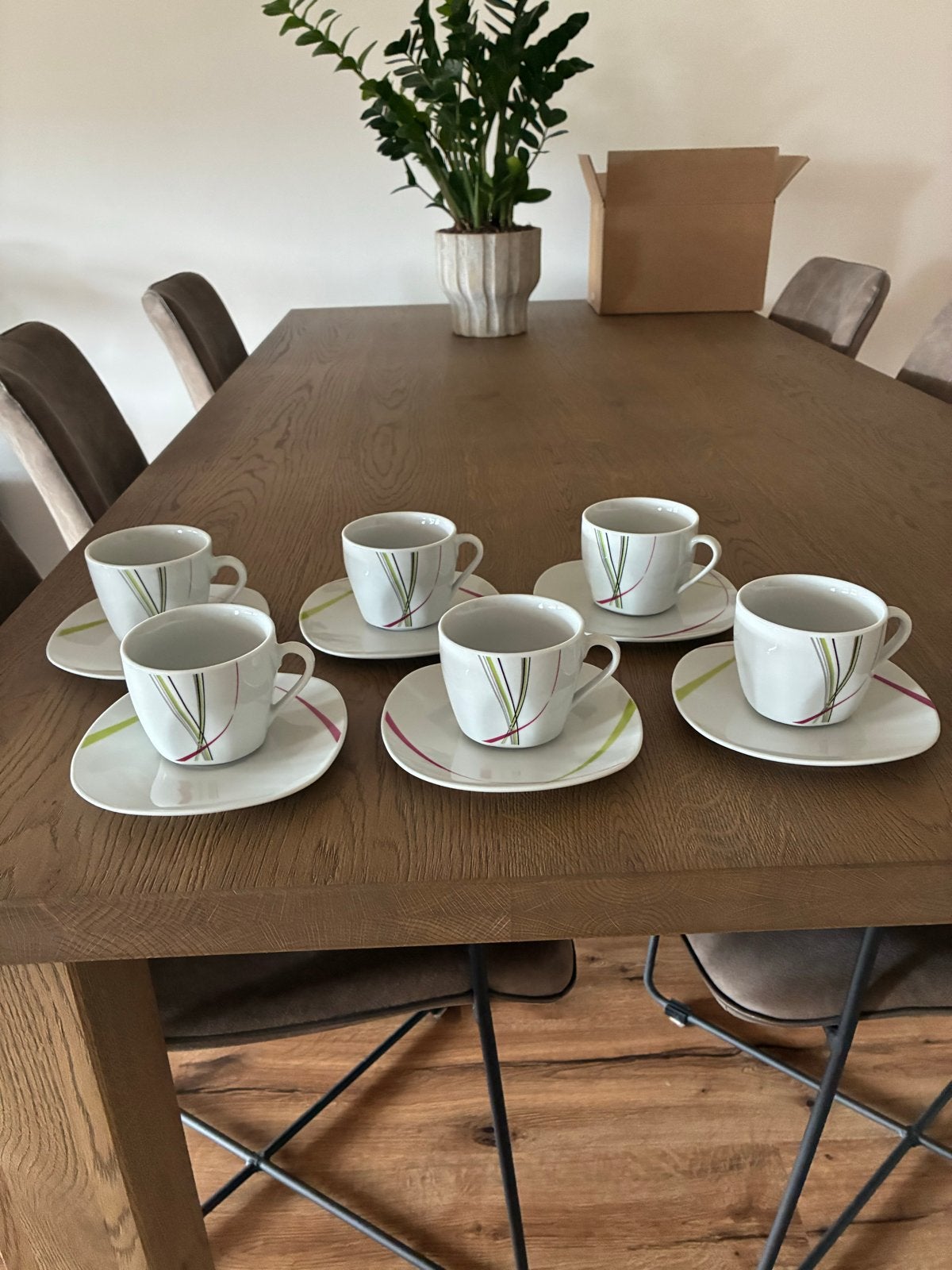 Van Well Fashion Kop en Schotel Set - 6 stuks, Ophalen, Overige merken, Zo goed als nieuw, Modern