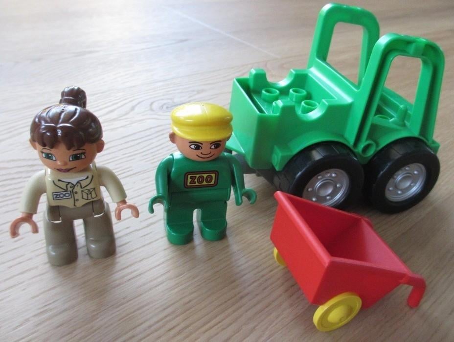 Duplo Dierentuin Zoo verzorgers, kruiwagen, auto, Kinderen en Baby's, Speelgoed | Duplo en Lego, Overige thema's, Accessoire, Ophalen of Verzenden