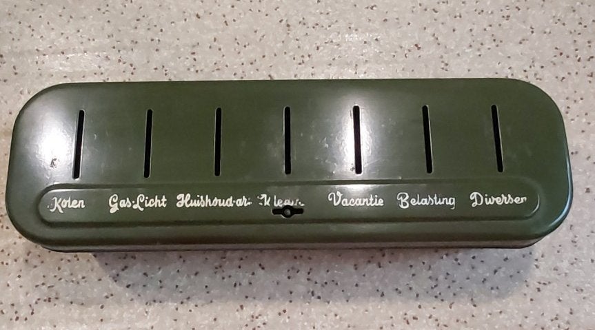 Spaarpot Donkergroen Emaille, Antiek en Kunst, Ophalen