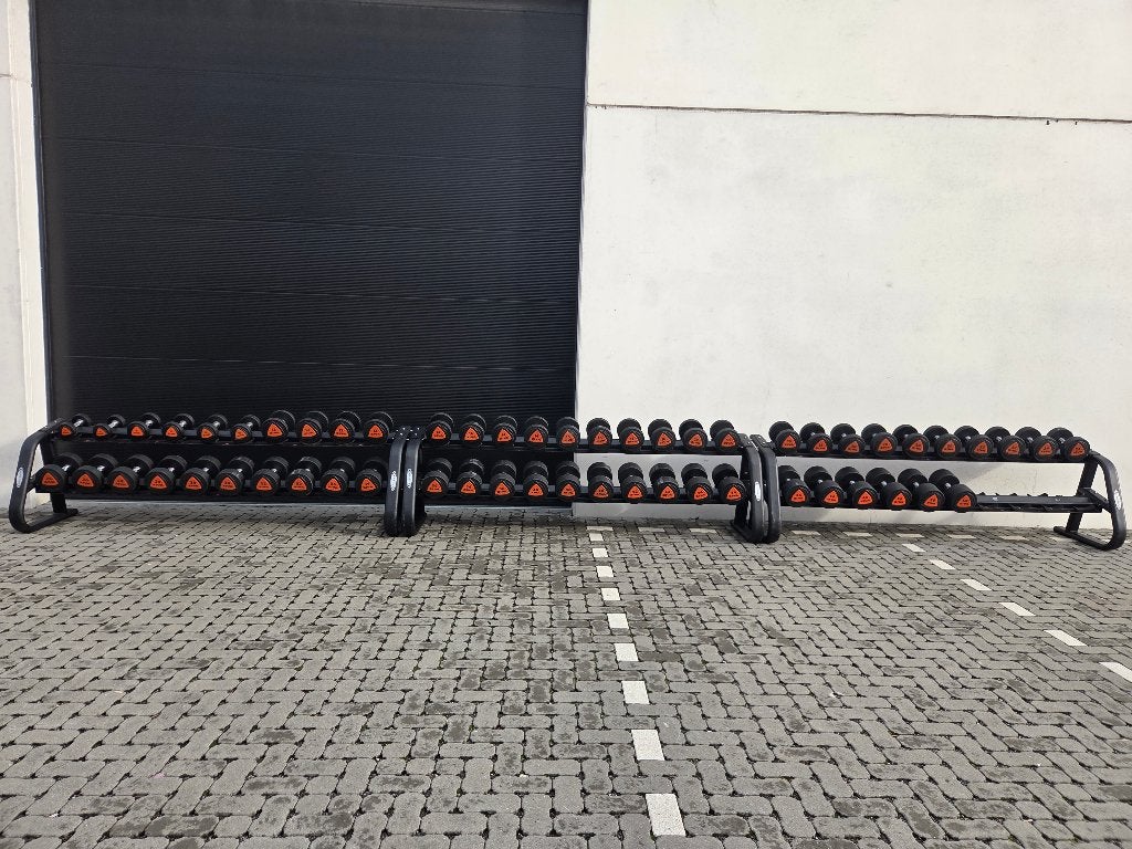 Ziva Dumbbell Set 6-50kg & 8-20kg Dubbel met 3 Rekken, Ophalen, Zo goed als nieuw, Benen, Dumbbell
